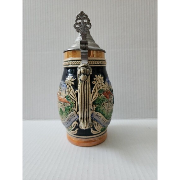 Beer Stein with Lid Western Germany da ist es schon auf der Alm Mountain Meadow - Picture 5 of 10